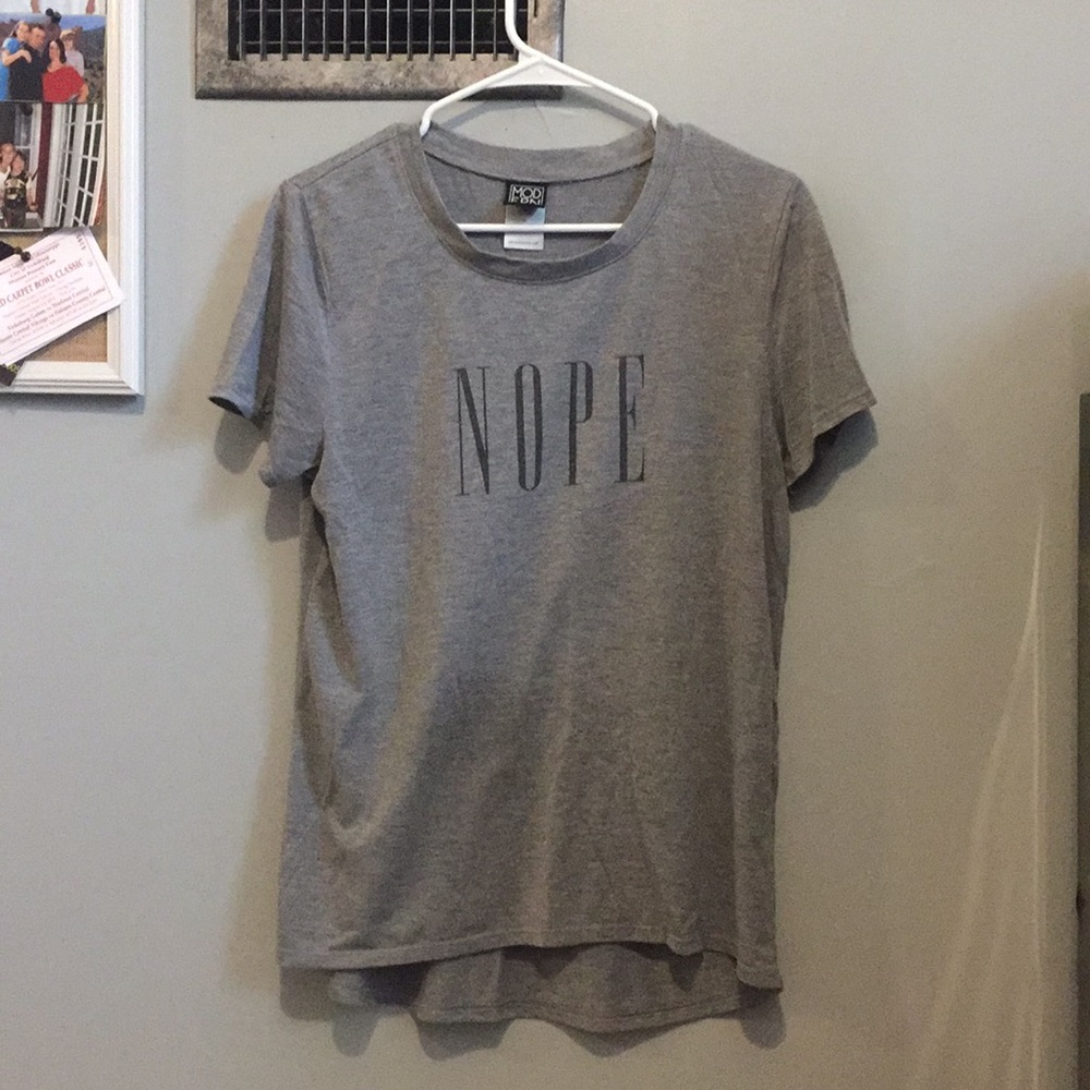 Gray “Nope” t-shirt